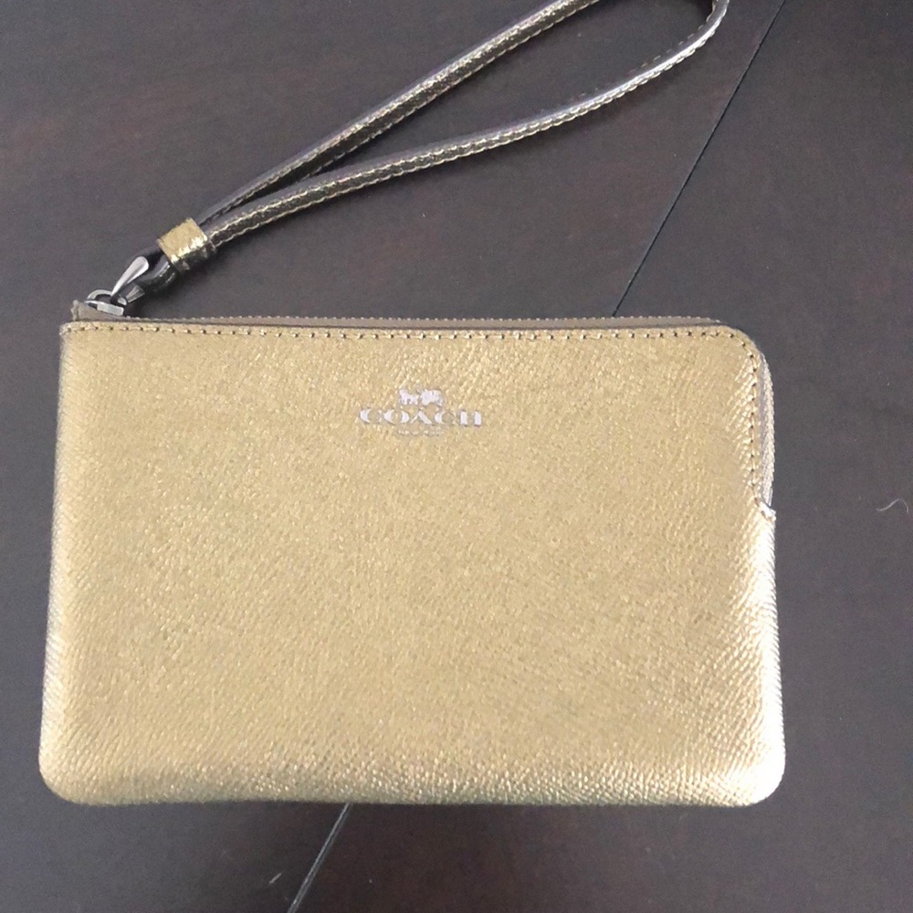 Gold coach wallet/wristlet